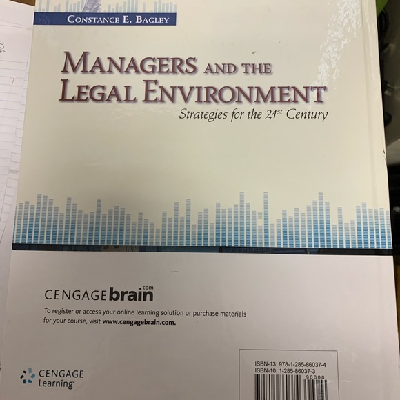 Managers and the Legal Environment Strategies for the 21st-century eighth ed - Picture 2 of 2